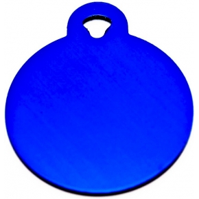 Engraved Small Blue Circle Dog Tag - Cat Tag